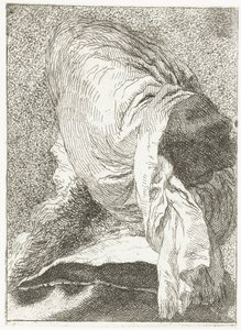 Turkisk man med huvudet bortvänt och bär turban Samling av huvuden (serietitel) Raccolta di Teste (serietitel) av Giovanni Domenico Tiepolo