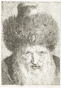 Turkisk man med pälsmössa Samling av huvuden (serietitel) Raccolta di Teste (serietitel) av Giovanni Domenico Tiepolo