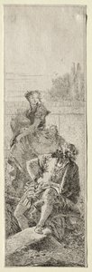 Två bönder. av Giovanni Domenico Tiepolo