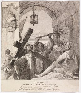 Via crucis - Station II. Jesus tar upp sitt kors av Giovanni Domenico Tiepolo