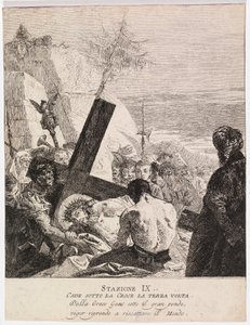 Via crucis - Station IX. Jesus faller för tredje gången av Giovanni Domenico Tiepolo