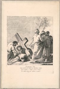 Via crucis - Station VII, han faller under korset andra gången av Giovanni Domenico Tiepolo