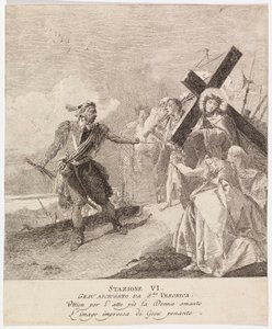 Via crucis - Station VI. Veronica torkar Jesu ansikte av Giovanni Domenico Tiepolo