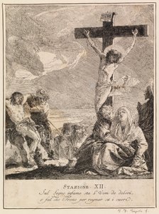 Via crucis - Station XII. Jesus dör på korset av Giovanni Domenico Tiepolo