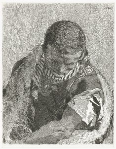Svart pojke med böjt huvud Samling av huvuden (serietitel) Raccolta di Teste (serietitel) av Giovanni Domenico Tiepolo