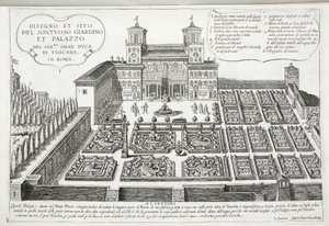 Utsikt över trädgårdarna och palatset av storhertigen av Toscana, Rom av Giovanni Domenico de