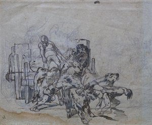 Vagn med fyra oxar av Giovanni Fattori