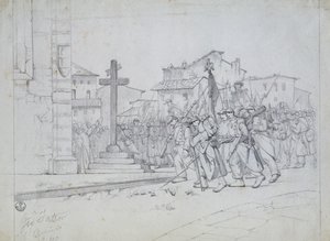 De franska truppernas inträde i Livorno av Giovanni Fattori