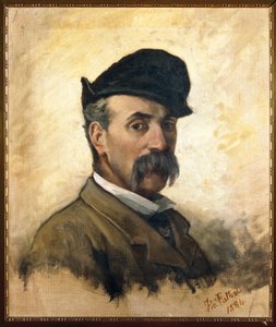 Italien, Florens, självporträtt vid 59 års ålder av Giovanni Fattori