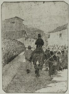 Militär strandpromenad av Giovanni Fattori