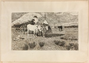Oxen and Wagon (Maremma) av Giovanni Fattori