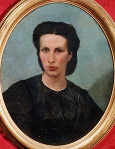 Porträtt av fru Biliotto av Giovanni Fattori