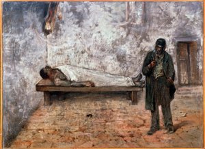 Bårhuset eller den likgiltiga - Målning av Giovanni Fattori