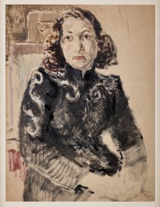 Girl in Black (olja på papper)