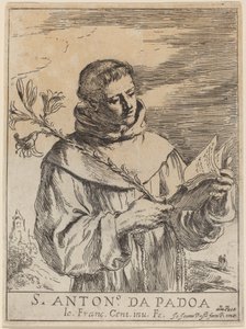 Sankt Antonius av Padua av Giovanni Francesco Barbieri, called Guercino