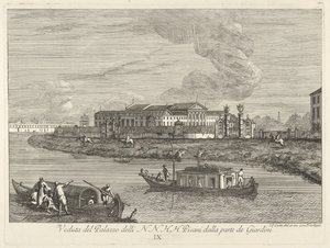 Utsikt över Villa Pisani, 1730-72. av Giovanni Francesco Costa