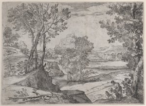 En familj vid en flod, 1643. av Giovanni Francesco Grimaldi