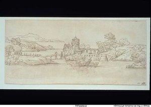 Landskap med slott av Giovanni Francesco Grimaldi