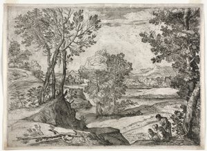 Landskap med en familj, 1643. av Giovanni Francesco Grimaldi