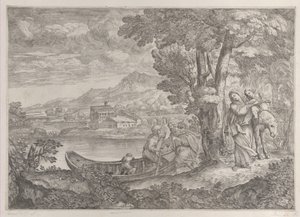 Landskap med flykten till Egypten, 1626-80.