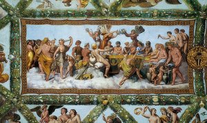 Amors och Psyches bröllop. 1510-1517 av Giovanni Francesco Penni