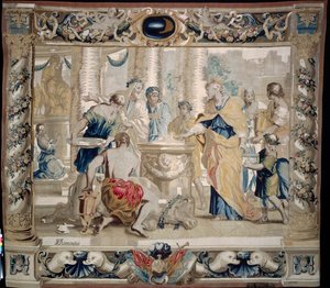 Dido offrar till Juno, äktenskapets gudinna, 1679. av Giovanni Francesco Romanelli