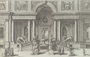 Merkuriusfontän i trädgården till Villa Medici..., 1691 eller senare.