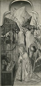 Cycle of the Life of the Virgin, Nativity, c.1445 (olja på poppelpanel)