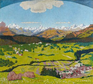 Panorama av Flims. Triptyk, centralpanel, 1904.