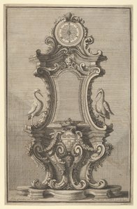 Design för en klocka, från Disegni Diversi, 1714 eller 1750. av Giovanni Giardini