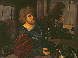 Porträtt av Bernardo di Salla (olja på panel) av Giovanni Girolamo Savoldo
