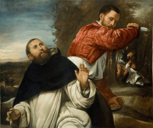 St Peter Martyrs död, 153035. av Giovanni Girolamo Savoldo