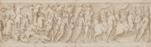 32 exemplar efter Marcus Aurelius kolumn, Piazza Colonna i Rom av Giovanni Guerra