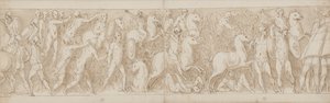Slutet på en återställd del av kolonnen (XLVII); sarmaterna förföljs in i träsket (XLVIII); romarna attackerar en tysk (?) fästning (början av LIV) av Giovanni Guerra