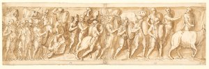 Romarna på marschen (XXXVI); Marcus Aurelius, Pompeius och en assistent tittar på marschen (XXXVII); ett stopp på marschen (XXXVIII)