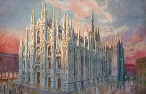 Milano / Milano: Duomo (färglitografi)