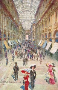 Milano / Milano: Galleria Vittorio Emanuele II (färglitografi)