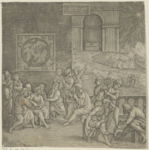 Skola för en filosof av Giovanni Jacopo Caraglio (attributed to)