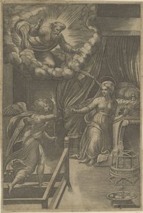 Bebådelse med Gud Fadern av Giovanni Jacopo Caraglio