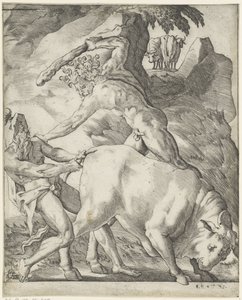 Hercules slåss med Cacus Scener med Hercules (serietitel) av Giovanni Jacopo Caraglio