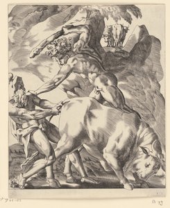 Hercules slåss med Cacus Scener med Hercules (serietitel) av Giovanni Jacopo Caraglio