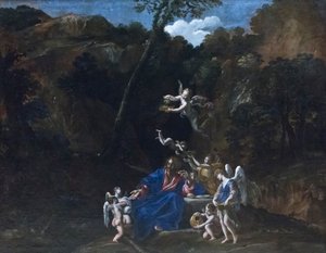 Jesus skötte av änglarna av Giovanni Lanfranco