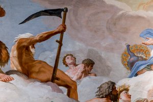 Saturnus, tidens gud. Detalj av "Gudarnas råd" 1624-1625. fresk