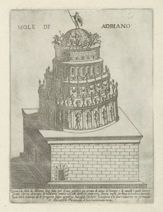Hadrianus mausoleum Mole di Adriano (titel på objekt) Moderna och antika monument och strukturer i Rom (serietitel) Ornamenti di fabriche antichi et moderni dell