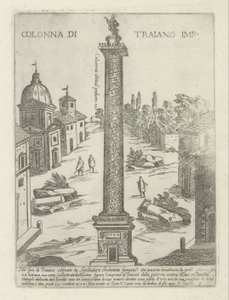 Trajanus kolumn i Rom Colonna di Traiano imp. (titel på objekt) Moderna och antika monument och byggnader i Rom (serietitel) Ornamenti di fabriche antichi et moderni dell