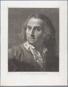 Porträtt av tryckeriet Giovanni Marco Pitteri Marcus Pitteri Blue Engraver in Air (titel på objekt) av Giovanni Marco Pitteri