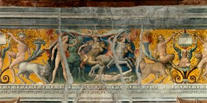 Detalj av en fris tillskriven Giovanni Maria Falconetto (1468-1534) 1520 runt Mantua, Palazzo d