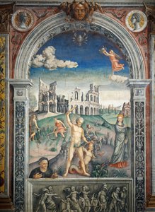 Fresk av Giovanni Maria Falconetto (1468-1535), Hall of Zodiac, Palazzo D