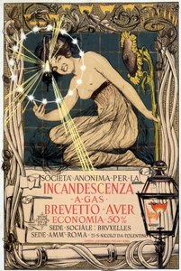 Reklam för gasglödlampa, av Mataloni, Italien av Giovanni Maria Mataloni