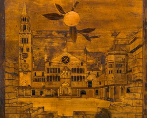 Lignaean Canonical Choir, inlagd av Giovanni Maria Platina 1484, Upper Stall, Piazza del Duomo i Cremona
